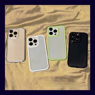 Ins เคสโทรศัพท์มือถือแบบนิ่ม TPU ใส กันกระแทก สีพื้น เรียบง่าย สําหรับ iPhone 14 Pro MAX 14 13 Pro MAX 12 11 Pro MAX 14Plus IX XS MAX XR