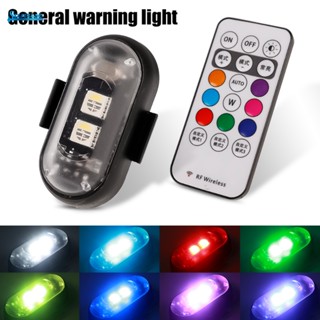 ไฟสัญญาณเตือน LED RGB ป้องกันการชน ชาร์จ USB ขนาดเล็ก สําหรับรถจักรยานยนต์