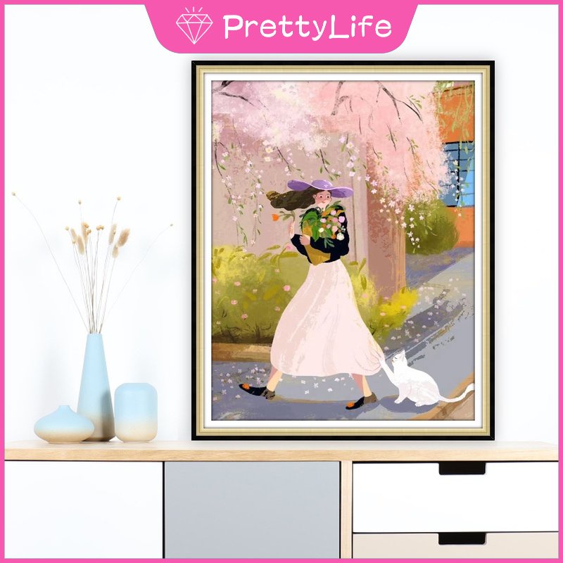 【PL】ภาพวาดปักเพชร ลายแมว 5D ขนาด 30×40 ซม. 40×50 ซม. DIY สําหรับตกแต่งเพื่อน หน้าร้อน ราคา ถูกที่สุด ดีลบีเคเค แกลเลอรีภาพที่ 5