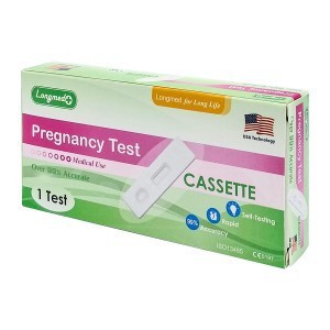 LONGMED PREG TEST CASSETTE แบบหยด เหมาะสำหรับผู้ที่เคยตรวจในครั้งแรก เพราะใช้ง่ายสุด