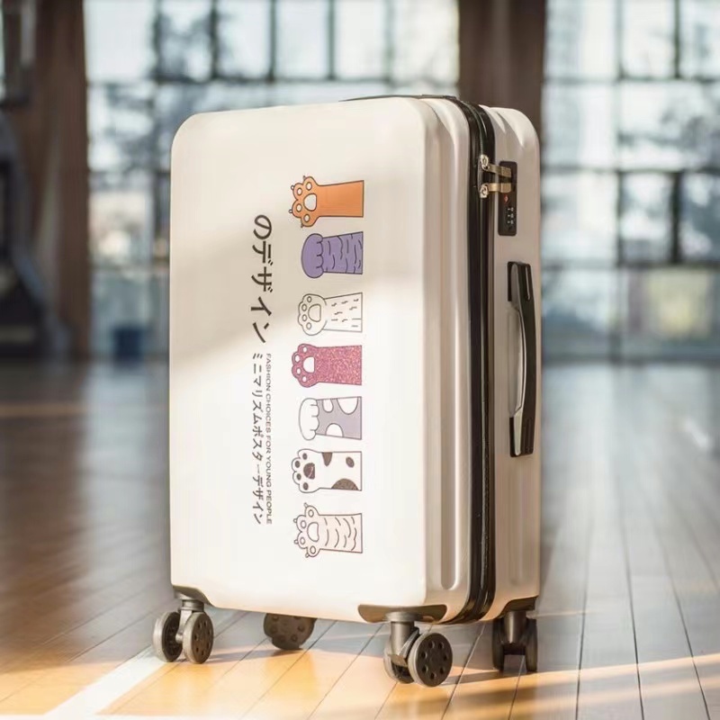 กระเป๋าเดินทาง วัสดุABS+PC กระเป๋าเดินทางใบเล็กมีรหัส น้ำหนัก เบา สี่ล้อหมุน 360 องศา รับประกัน 5 ปี