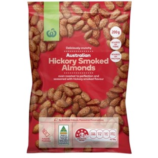 Woolworths Hickory Smoked Almonds 500g.  วูลเวิร์ธส์ฮิคคอรีอัลมอนด์รมควัน 500กรัม