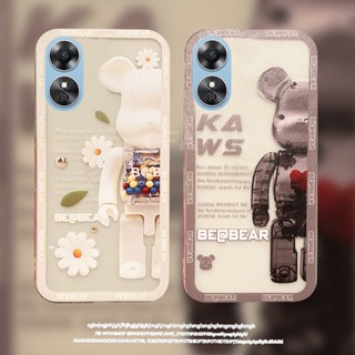 พร้อมส่ง เคสโทรศัพท์มือถือใส แบบนิ่ม ลายการ์ตูนหมี และดอกเดซี่ กันกระแทก สําหรับ OPPO A98 5G 2023 A98