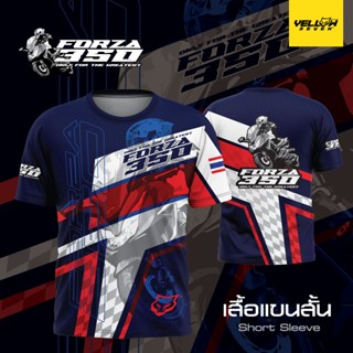 Y7 เสื้อซิ่ง Forza350 แขนสั้น แขนยาว คอกลม คอปก กระดุม พิมพ์ลาย ตรงรุ่น