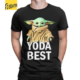 เสื้อยืดสไตล์เกาหลี เด็ก Yoda Unisex เสื้อยืด Mandalorian Star Wars นกนางนวลชาย Tees แขนสั้นลูกเรือคอเสื้อยืด 100% ผ้าฝ้