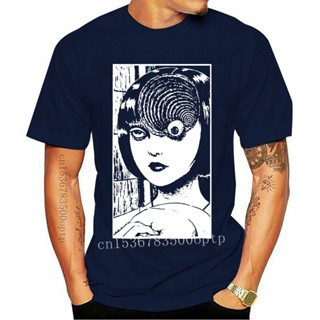 เสื้อยืด cotton เสื้อยืดโมดา erkek ปี 2020 Uzumaki Junji Ito yaz kişilik korku มังงะเสื้อยืด