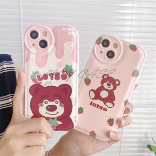 Lwy เคสโทรศัพท์มือถือแบบนิ่ม ลายหมีสตรอเบอร์รี่ สําหรับ Huawei Y9 Prime 2019 P50 Pro P40 Pro P30 Pro P20 Pro Mate 40 Pro 30 Pro 20 Pro Honor 60 Pro 70 Pro Honor X8 9X Pro X10 X30 X30i