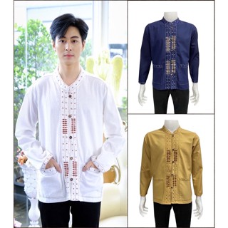 เสื้อพื้นเมืองผู้ชาย ปักเส้น