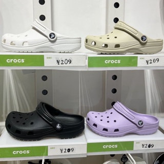 crocs แท้ CLASSIC CLOG  รองเท้าแตะ หัวโต รองเท้าไปทะเล เหมาะกับเดินชายหาด สไตล์คลาสสิก สําหรับผู้ชาย และผู้หญิง#10001