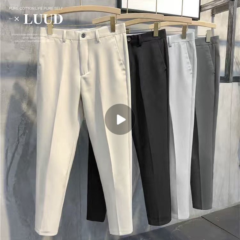 🔥ใหม่! พร้อมส่ง กางเกงสแลคผู้ชาย สไตล์เกาหลี (5 สี มีไซส์) กางเกงทรงกระบอกเล็ก จีบหน้า เอวสูงขาเต่อทรงสวยเข้ารูป