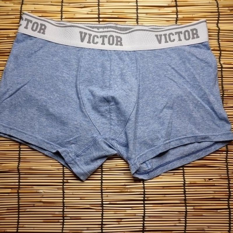 Victor Boxer บ็อกเซอร์ชายมือสอง เนื้อผ้าฝ้ายยืดผสม Spandex นุ่มๆ Size L เอว 34-36" สีอาจต่างจากรูปนิ