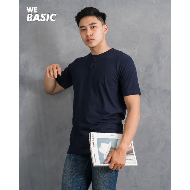 Webasic Henley Premium Banjarmasin Button Plain T-Shirt