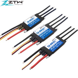 Ztw ตัวควบคุมความเร็ว ไร้แปรงถ่าน 32-Bit ESC Shark G2 20A 30A 40A 50A 60A 80A 100A 2-6S SBEC 5V 6V 8A สําหรับเรือบังคับ