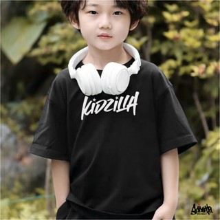 🔥 9.9 SALE 🔥 ® เสื้อผ้าเด็ก Oversize รุ่น Kidzila สีดำ แนวสตรีท Boy&amp;Girl เด็กผู้ชาย หญิง Kols