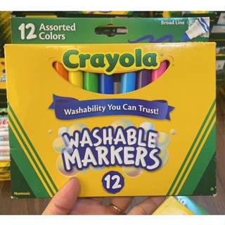 Crayola broad line Washable markers 12 สี สีเมจิกล้างออกง่าย ปากกาเมจิก พร้อมส่ง