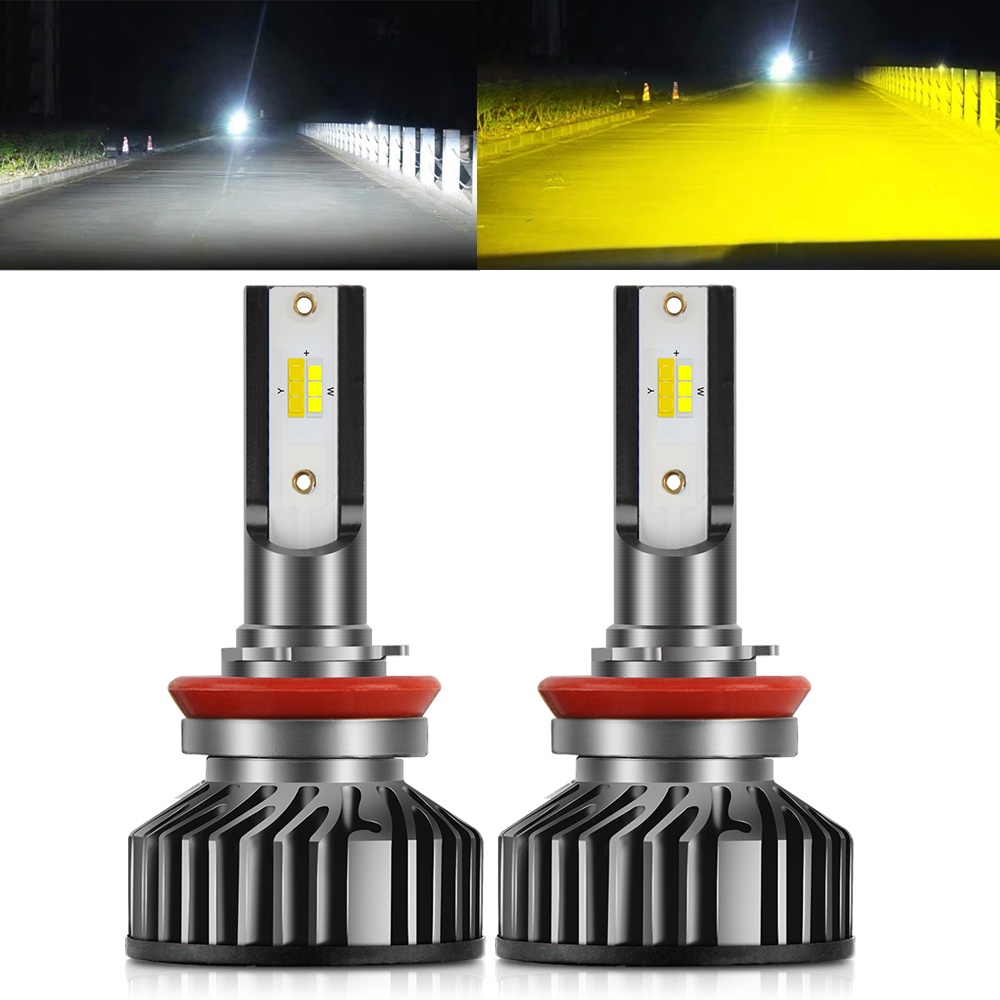 BraveWay 3000K 6500K Led Car Headlight Bulbs H7 LED H4 H8 H9 H11 Dual LED Auto Lamp Multiple Color F