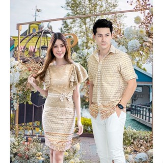 ชุดทำบุญ ชุดไทย Mae-Yhing Dress ชุดคู่แม่ลูก เดรสลูกไม้ เดรสแม่ลูก ชุดไทยประยุกต์ Thai Dress Woman Girl ชุดครอบครัว