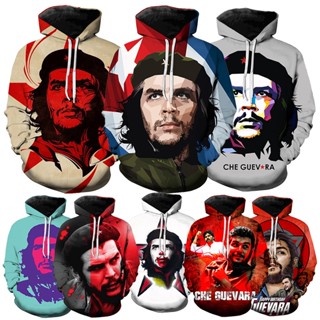 ใหม่ เสื้อกันหนาว มีฮู้ด พิมพ์ลาย Hero Che Guevara 3D โอเวอร์ไซซ์ คุณภาพสูง แฟชั่น สําหรับผู้ชาย