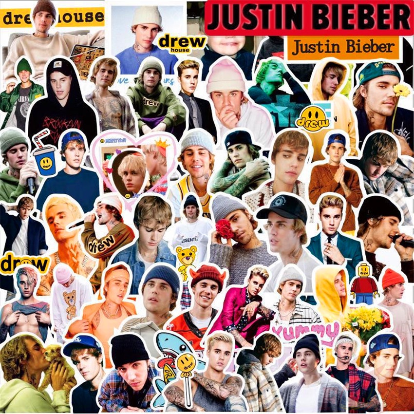 Justin Bieber Series 02 สติ๊กเกอร์ 55Pcs/Set Pop Singer Actor Waterproof DIY Fashion Decals Doodle สติ๊กเกอร์
