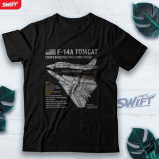 Kaos F-14 Tomcat US เสื้อยืด ลายเครื่องบินรบ กองทัพเรือ f14 BAJU DISTRO