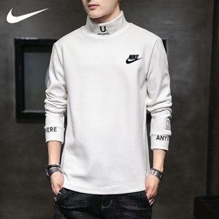 Nike ของแท้ 100% เสื้อกันหนาวแฟชั่น แขนยาว คอปกตั้ง ใส่สบาย แบบสวมหัว