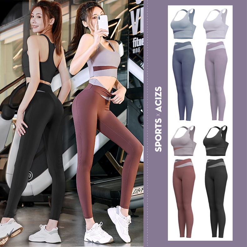 ชุดแอทเลติกแขนสั้น 2 ชิ้น ชุดกีฬา ชุดกีฬาผู้หญิง ชุดโยคะ [กรุงเทพ พร้อมส่ง]
