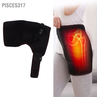 Pisces317 Electric Heated Hip Brace Vibration Massage Groin Thigh Support Wrap for Men Women US Plug 100‑240V