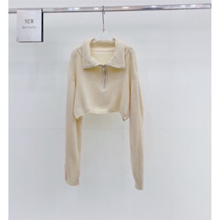 newlooksbkk tn6697 เสื้อไหมพรมแขนยาวคอตั้งรูดซิปหน้า ใส่สวยดูดีสไตล์koreaเลยค่า