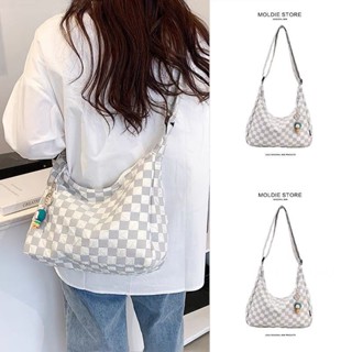 กระเป๋าสะพายข้างความจุขนาดใหญ่ กระเป๋าสะพายข้างผ้าแคนวาส Shoulder Bag กระเป๋าผ้าขนนุ่ม ถุงใต้วงแขน บาแกตต์ SC4414