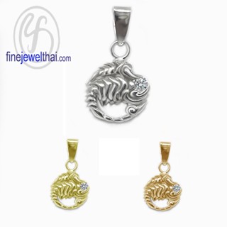 Finejewelthai-จี้ราศี-ราศีพิจิก-จี้เพชรสังเคราะห์-จี้เงินแท้-Scorpio-Silver-Pendant-P1172cz00