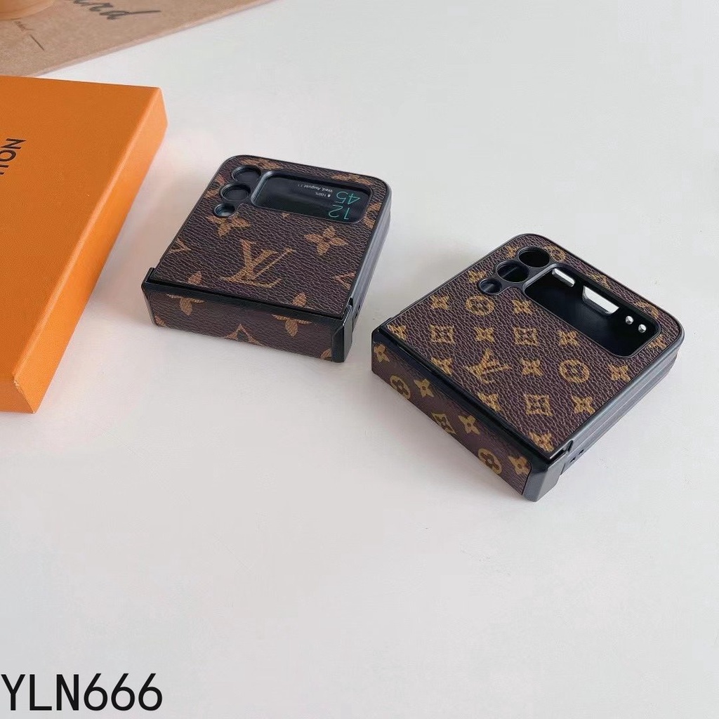 แฟชั่นหรูหราหนัง PU พับฝาครอบโทรศัพท์ด้านหลังสําหรับ Samsung Galaxy Z Flip 7 7FE 6 5 4 3 สําหรับ Z Flip7 คลาสสิกรวมทุกอย่างออกแบบกันกระแทกเคสโทรศัพท์