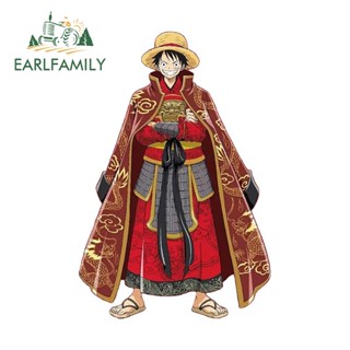 Earlfamily สติกเกอร์ไวนิล ลายการ์ตูนอนิเมะ ONE PIECE JDM ขนาด 13 ซม. x 8.7 ซม. สําหรับติดตกแต่งตู้เย็น รถจักรยานยนต์