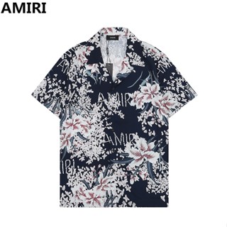 4566 amiri เสื้อเชิ้ตแขนสั้น สไตล์คลาสสิก แฟชั่นสําหรับผู้ชาย ผู้หญิง ไซซ์ M-3xl