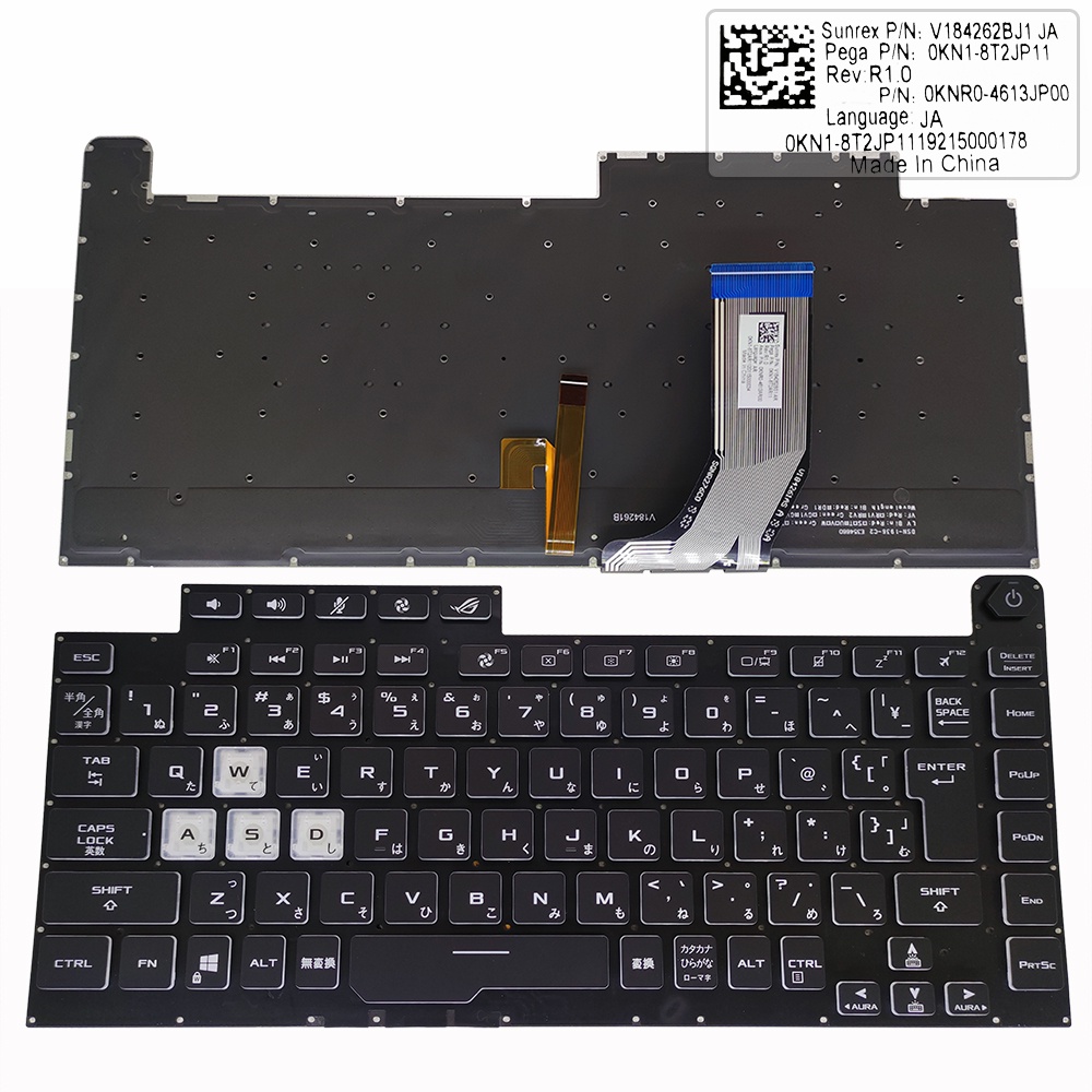RGB backlit Japanese keyboard for ASUS ROG Strix Scar III G531 GW