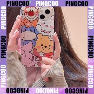 PingCoo - Case For iPhone 14 13 12 11 Plus Pro Max XR TPU Soft Transparent Jelly Airbag Case Cartoon Cute Animals Camera Protection Shockproof Back Cover