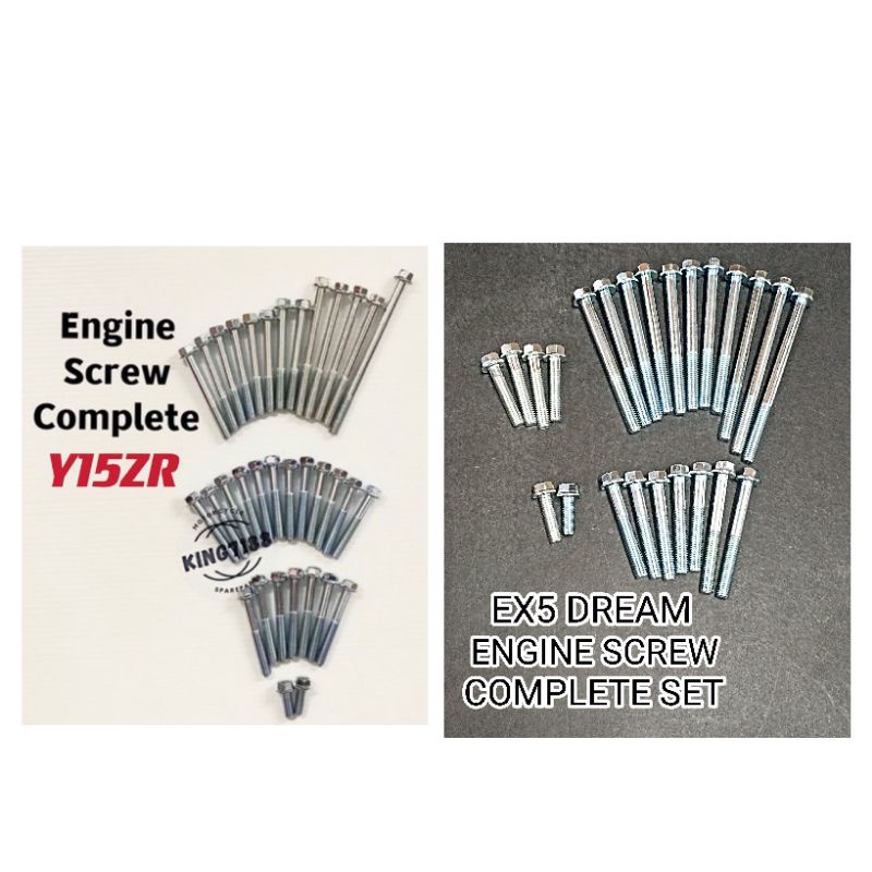 ENGINE SCREW COMPLETE Y15ZR/EX5 DREAM/KRISS/GBAO ENGINE SCREW SET