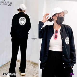 TwinsShopVip💗พร้อมส่ง TW18099 เสื้อ Jacket วอร์ม กระดุมแปะหน้า ..