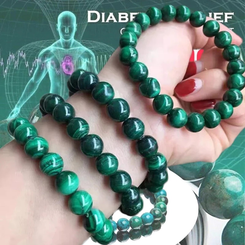 1 ชิ้น 8 มิลลิเมตร Chrysocolla สร้อยข้อมือมาลาไคต์ สําหรับผู้หญิงผู้ชาย สร้อยข้อมือหินธรรมชาติ ลูกปัดโยคะ ทรงกลม บรรเทาอาการแพ้ เครื่องประดับสร้อยข้อมือ