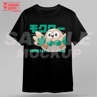 เสื้อยืดโอเวอร์ไซส์เสื้อยืด พิมพ์ลายโปเกม่อน ROWLET สําหรับผู้หญิงS-3XL