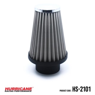 HURRICANE กรองเปลือย ( ทรงกรวย ) ( ฐาน4.5 สูง 9 ปาก 2.5 ) HS-2101 , HS-2101-C Hurricane cotton air filter