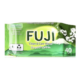 ทิชชู่เปียกสูตรแอนตี้แบคทีเรีย FUJI Clean &amp; Care Wipes 40 Sheets. ย่อยสลายเองได้ รักษ์โลก