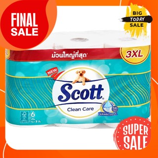 Scoth  3XL ม้วนใหญ่ที่สุด 6 ม้วน สก๊อตต์ คลีนแคร์ กระดาษชำระ