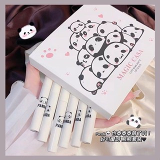 เซตลิป ลิปกลอส ลิปจุ่มแมท จิ้มจุ่มเท็ดดี้ 🐻 Magic Casa Panda ลิปกลอส 6 แท่ง โทนสีแดงอิฐ ลิปเวลเวท แมตต์ สีชัด🐼