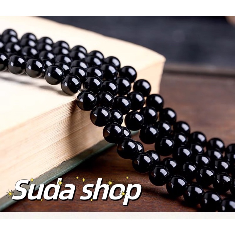 โซ่ยาวสีดำอาเกตสามารถdiyสร้อยข้อมือกับปี่เซียะลูกปัดโชคดีสีดำนิล8mm-10mm-12mm