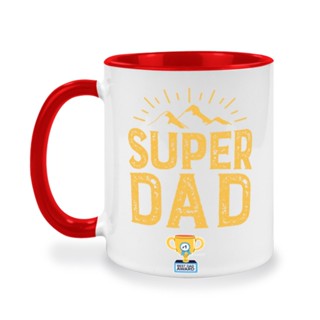 แก้วกาแฟสกรีนข้อความ Super Dad, ของขวัญสำหรัญคุณพ่อ, วันพิเศษสำหรับคุณพ่อ, แก้วสกรีนข้อความเหมาะสำหรับวันพ่อ