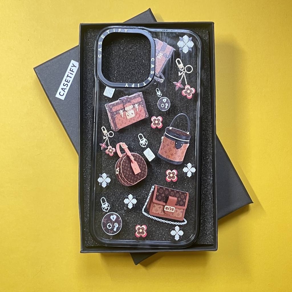 Casetify X เคสโทรศัพท์มือถืออะคริลิค TPU แบบแข็ง ขอบสีดํา พร้อมกล่อง สําหรับ Apple IPhone 11 12 13 14 Pro Max