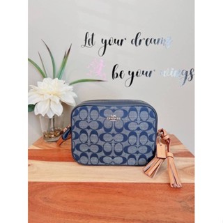 NEW COACH CROSS BODY BAG Mini Camera Bag In Signature Chambray