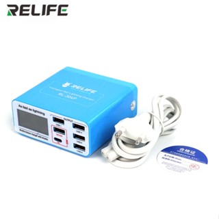 Relife RL-304P อุปกรณ์ชาร์จหน้าจอดิจิทัล USB 6 พอร์ต PD3.0+QC3.0 สําหรับโทรศัพท์มือถือ แท็บเล็ต รองรับการชาร์จ
