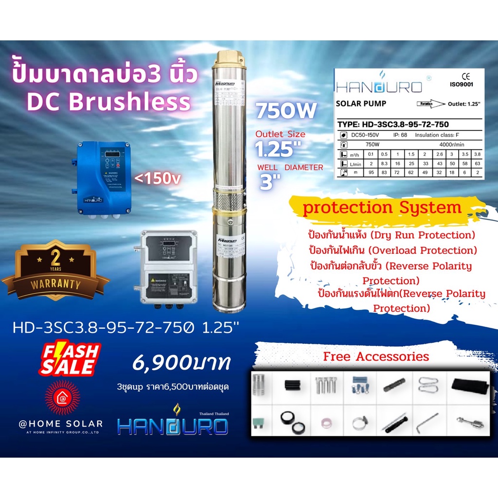 ปั๊มน้ำบาดาล Handuro (ราคานี้ถึงสิ้นเดือน พฤศจิกายน 2565 เท่านั้น!!)