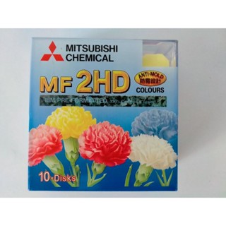 แผ่นดิส 1.44 ยี่ห้อ Mitsubishi 2HD  แบบสี 10แผ่นในกล่องไม่แกะซีน